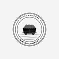 Vintage coal mining wagon logo vector illustration design Royalty Free Stock Photo
