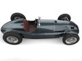 Vintage cobalt blue race car - top down view