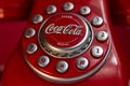 Vintage Coca Cola Red Push Button Land Line Phone close