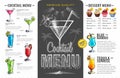 Vintage cocktail menu design. Beverages menu Royalty Free Stock Photo