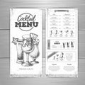 Vintage cocktail menu design. Royalty Free Stock Photo