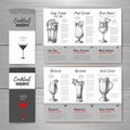Vintage cocktail menu design. Royalty Free Stock Photo