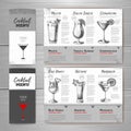Vintage cocktail menu design. Royalty Free Stock Photo
