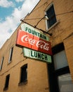 Vintage Coco-Cola sign, in downtown Mount Union, Pennsylvania