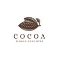 Vintage cocoa branch logo, cocoa bean, cocoa plant logo icon vector template Royalty Free Stock Photo