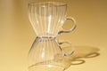 Vintage coffee cups collection. Retro glass tea cups