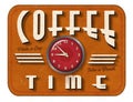 Vintage Coffee Shop Sign with clock