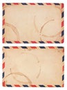 Vintage, Coffee-Stained Airmail Envelope