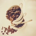 Vintage coffee still life with old cardboard texture Royalty Free Stock Photo