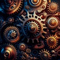 Vintage cogs gears banner background wallpaper