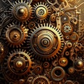 Vintage cogs gears banner background wallpaper