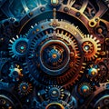 Vintage cogs gears banner background wallpaper