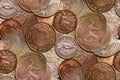 Vintage coins background abstract