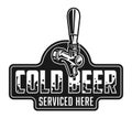 Vintage cold beer logotype template Royalty Free Stock Photo