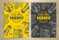 Vintage cold beer menu design