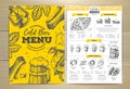 Vintage cold beer menu design