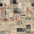 Vintage Collage of Mixed Newspaper Clippings and Textures Royalty Free Stock Photo