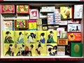 Vintage collection of Chinese and Japanese matchboxes. Past, history and tradition