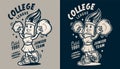 Vintage college monochrome emblem