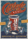 Vintage college party advertising colorful poster
