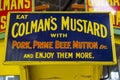 Vintage Colmans Mustard Advert in Norfolk, UK Royalty Free Stock Photo