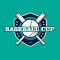 Vintage color baseball championship logo or badge