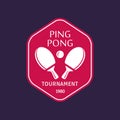 Vintage color table tennis logo. Ping pong championship label or badge.