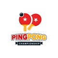 Vintage color table tennis logo. Ping pong championship label or badge.