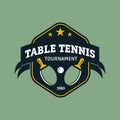 Vintage color table tennis logo. Ping pong championship label or badge.