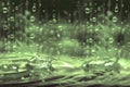 Vintage color tone of close up rain water drop falling to the f Royalty Free Stock Photo