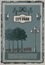 Vintage Colored City Park Poster