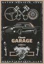 Vintage Colored Classic Garage Service Poster