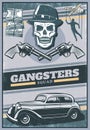 Vintage Colored Gangster Poster Royalty Free Stock Photo