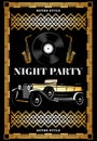 Vintage Colored Night Retro Party Poster