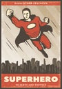 Vintage Colored Superhero Poster