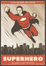 Vintage Colored Superhero Poster Royalty Free Stock Photo