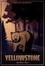 Vintage Colored Yellowstone National Park Poster