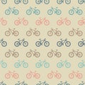 Vintage colorful bicycle seamless pattern
