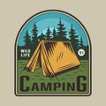 Vintage colorful camping time emblem