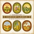 Vintage Colorful Harvest Labels Set