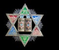 Vintage colorful Magen David (Star of David) Royalty Free Stock Photo