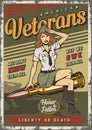 Vintage colorful military template
