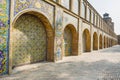 Vintage colorful mosaic ceramic tile wall of the royal Golestan Palace in Tehran, Iran, which is a UNESCO World Heritage site Royalty Free Stock Photo