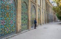 Vintage colorful mosaic ceramic tile wall of the royal Golestan Palace in Tehran, Iran, which is a UNESCO World Heritage site Royalty Free Stock Photo