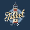 Vintage colorful nautical template