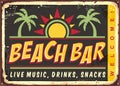 Vintage colorful sign template for beach bar Royalty Free Stock Photo