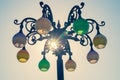 Vintage street lamp against the sky. Retro lantern