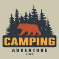 Vintage colorful summer camping emblem