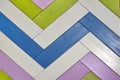 Vintage Colorful Wood Surface With Zig Zag Pattern Background T