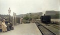 Vintage 1901 Photo - Steam Train at Llanilar Station, Aberystwyth, Wales Royalty Free Stock Photo